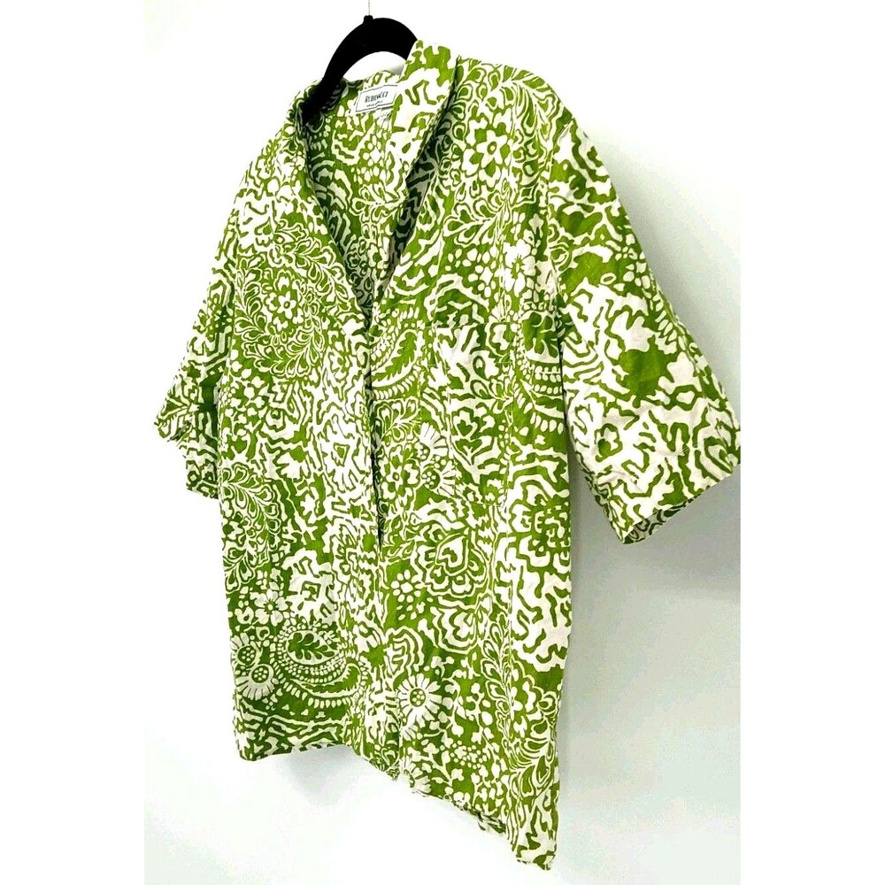Italian Cotton Floral Camp Shirt Resort Quiet Luxury Size 44 Vacationcore